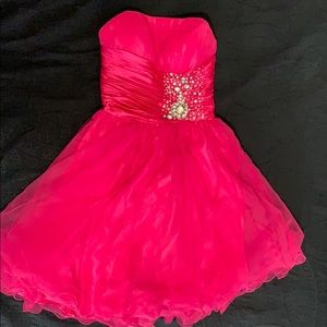 Hot pink prom dress